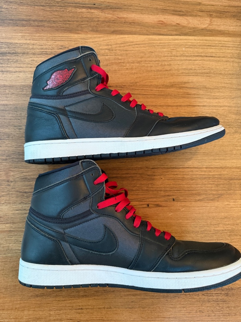 Nike Air Jordan 1 High Black with Red Accents - Mens size 13